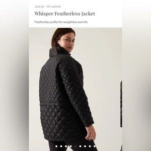 NWT Athleta Whisper Featherless Jacket Black 3x
